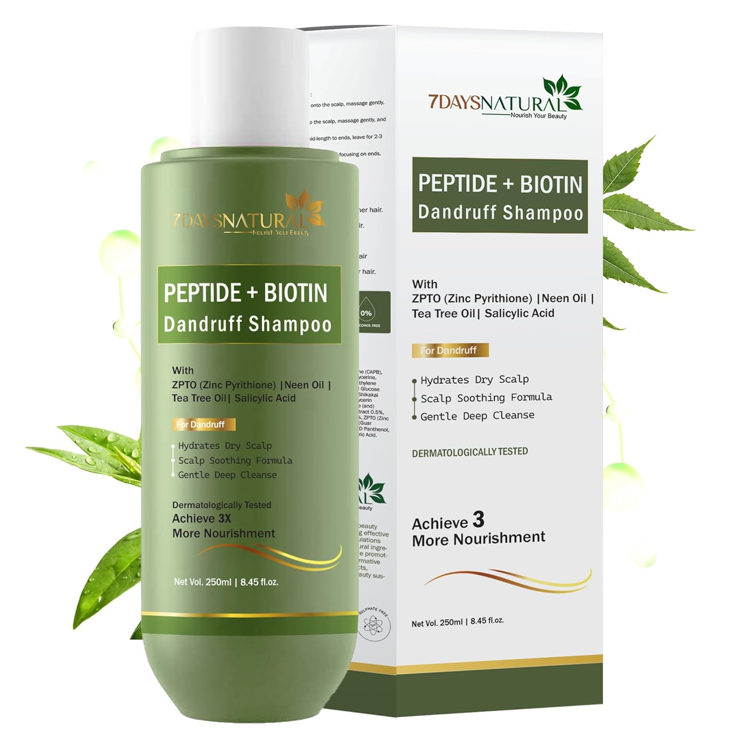 7DAYSNATURAL Peptide + Biotin Dandruff Shampoo- 250ml